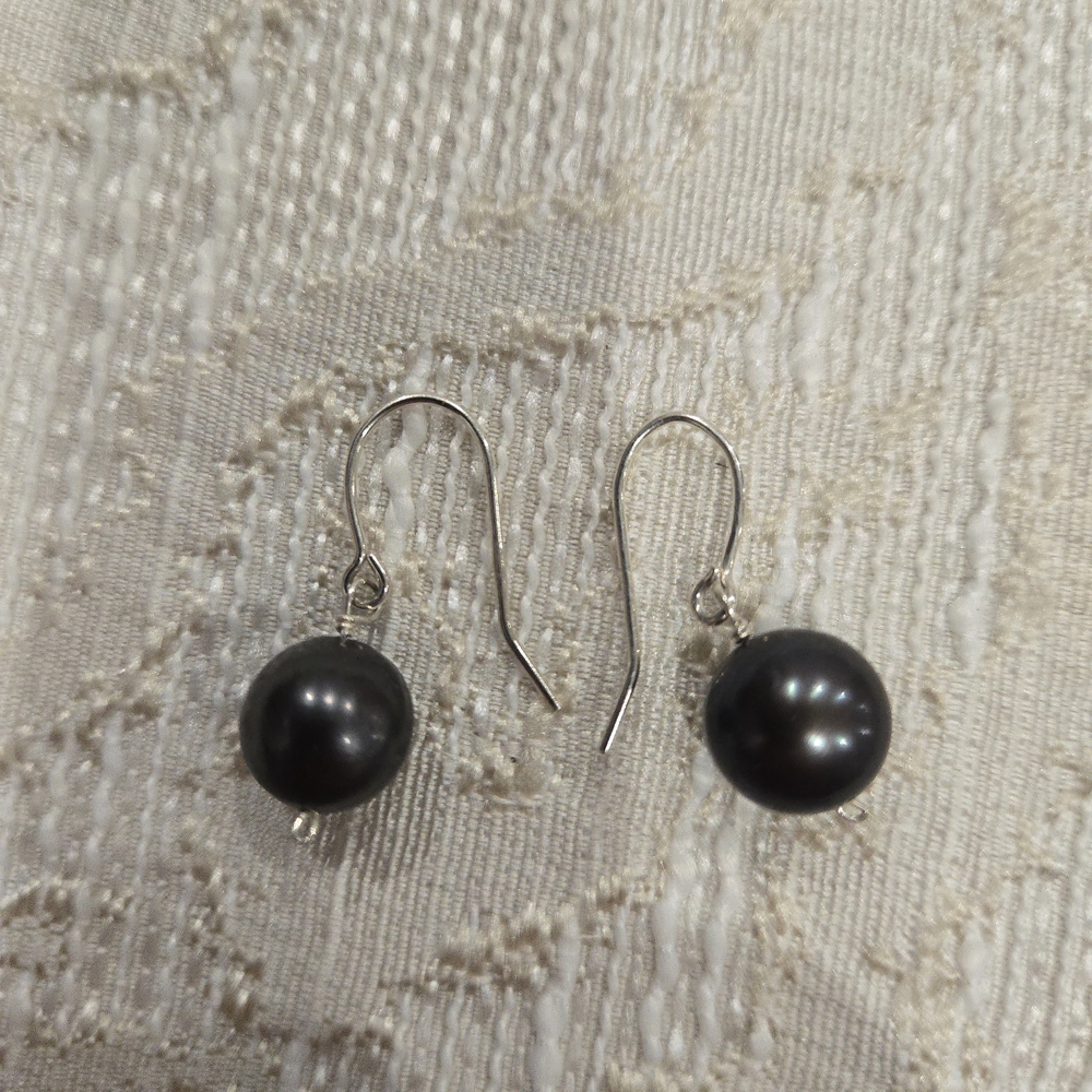 Elegant Silver Pearl Drop Earrings